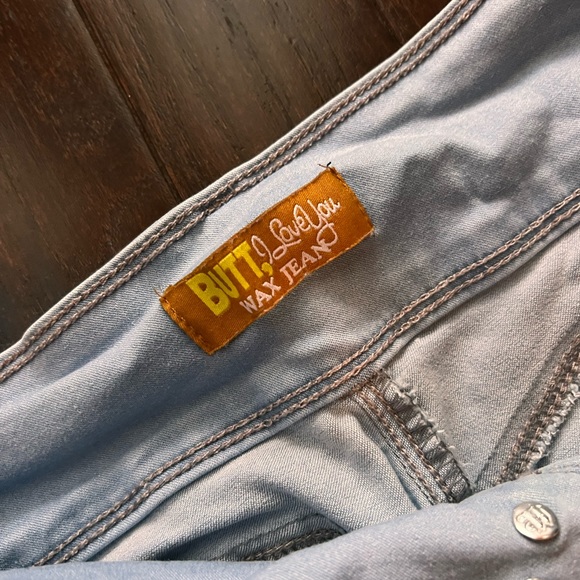 Booty Jean shorts. Super stretchy material like leggings! Size L - Picture 3 of 14